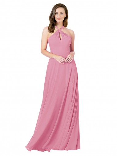 Affordable Chiffon Prom Dress with Keyhole Front Canada