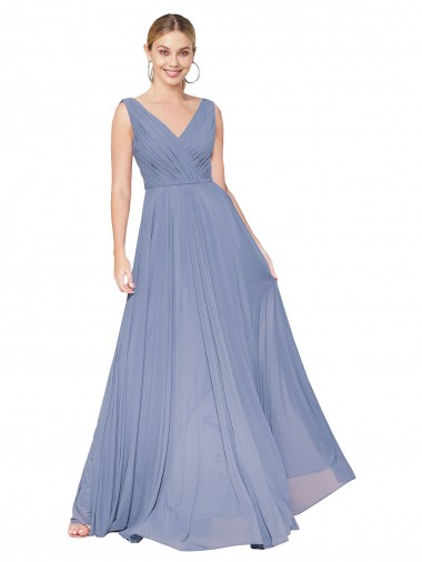 Affordable Floor Length High Neck V-Back Chiffon Prom Dress Canada