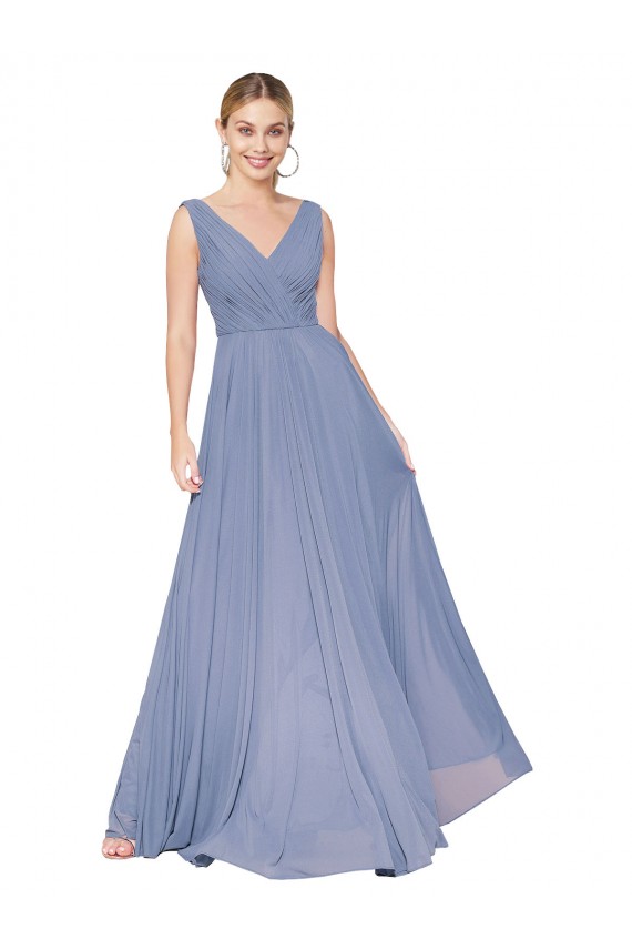 Affordable Floor Length High Neck V-Back Chiffon Prom Dress Canada