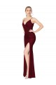 Affordable Floor Length High Neck Chiffon Prom Dress with Side Slit Canada