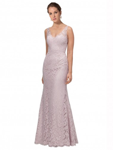 Affordable Lace V-Neckline Long Full Length Prom Dress Canada