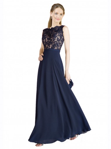 Affordable Bateaux Neckline A-Line Lace Prom Dress with Top Nude Layer Canada