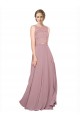 Affordable Long A-Line Chiffon Prom Dress with Sleeveless Lace Crop Top Canada