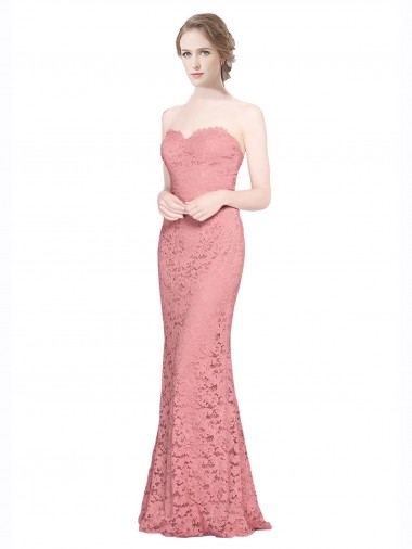 Affordable Fitted Sweetheart Mermaid Lace Prom Dress Canada