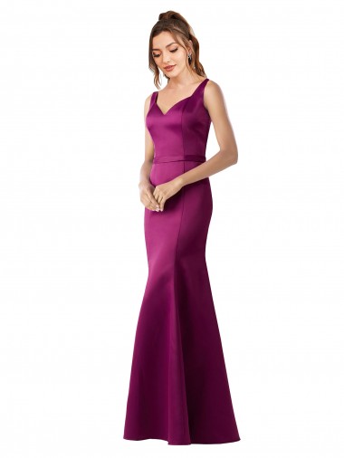 Affordable Fitted Sexy Open Back Satin Prom Dress with Floral Details Canada