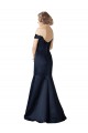 Affordable Fit and Flare Satin Prom Dress with Off the Shoulder Neckline Canada