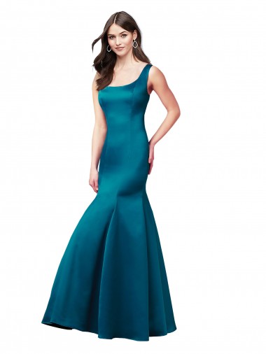 Affordable Long Sleek Satin Prom Dress with U-Back Canada