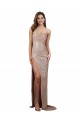 Affordable High Slit Scoop Neck Long Sequin Prom Dress Canada