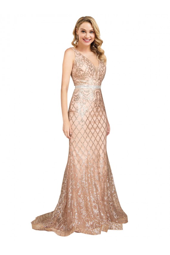 Affordable Sleek Long Mermaid Sparkling Sequin Prom Dress Canada