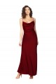 Affordable Cowl Neck Low Back Silky Satin Prom Dress with Thin Back Straps Canada