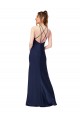 Affordable High Neck Satin Prom Dress with Strappy Back Canada