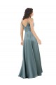 Affordable Silky Satin Floor-Length Long Prom Dress with V-Neckline Canada