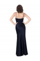 Affordable Draped Cowl Neck Silky Satin Prom Dress with Skirt Slit Canada