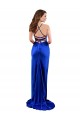 Affordable Open Back Cowl Neck Long Silky Satin Prom Dress Canada