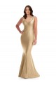 Affordable Shirred Shoulder Silky Satin Mermaid Prom Dress Canada