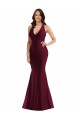 Affordable Plunge Neckline Cutout Low Back Silky Satin Mermaid Prom Dress Canada