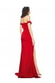 Affordable Off the Shoulder Sweetheart Bustier Style Silky Satin Prom Dress with Side Split Canada