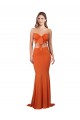 Affordable Strapless Bandeau Bodice Long Spandex Prom Dress Canada