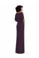 Affordable Faux Wrap Split Sleeves Maxi Spandex Prom Dress with Cascade Skirt Canada