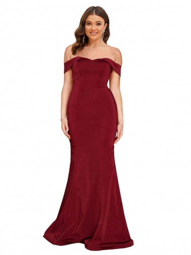 Affordable Off Shoulder Sleeves Sweetheart Neckline Long Spandex Prom Dress Canada