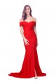 Affordable Criss Cross Full Length Long Crepe Prom Dress with Side Split Canada