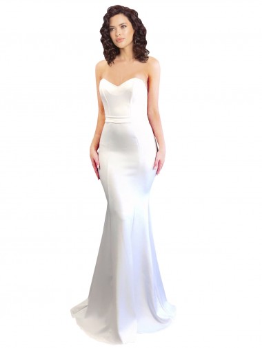 Affordable Sweetheart Strapless High Neck Long Crepe Prom Dress Canada