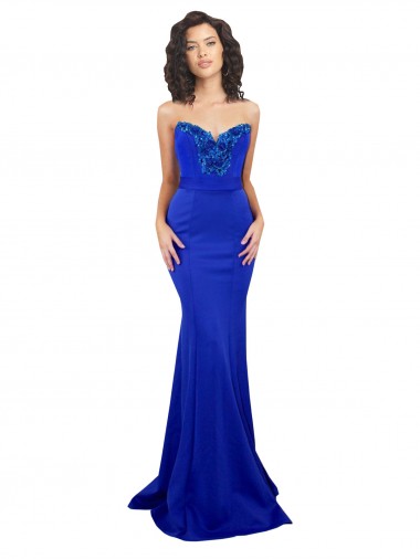 Affordable Sweetheart Flower Neckline High Neck Crepe Prom Dress Canada