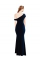 Affordable Draped Off the Shoulder Fitted Crepe Prom Dress Canada