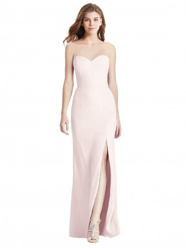 Affordable Strapless Crepe Trumpet Prom Dress with Front Slit Canada