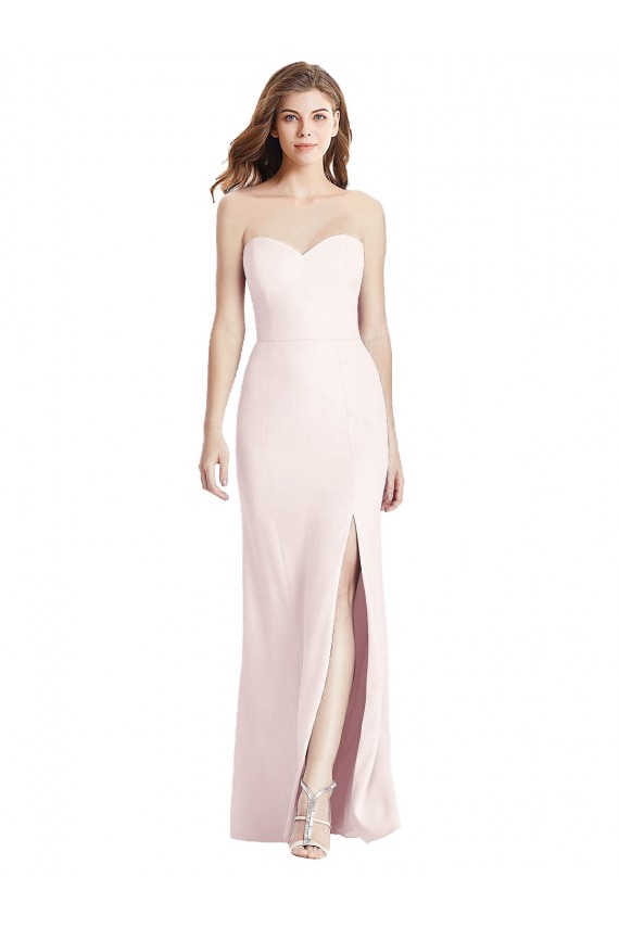 Affordable Strapless Crepe Trumpet Prom Dress with Front Slit Canada