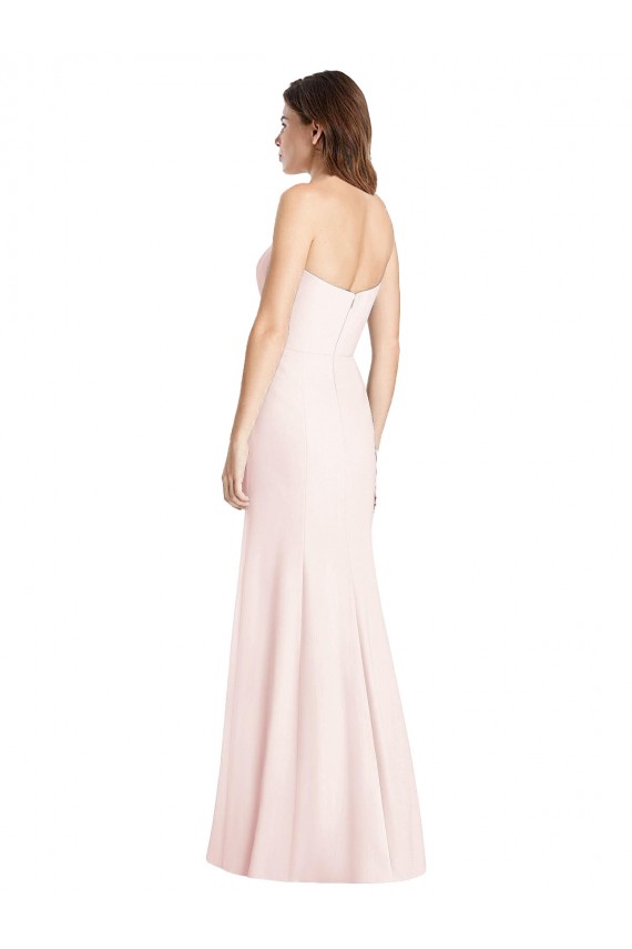 Affordable Strapless Crepe Trumpet Prom Dress with Front Slit Canada