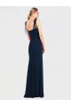 Affordable Flat Tie Shoulder Crepe Trumpet Prom Dress with Front Slit Canada