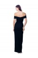 Affordable Off the Shoulder Long Full Length Crepe Prom Dress with Side Split Canada