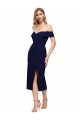 Affordable Midi Length Short Crepe Cocktail Prom Dress / Homecoming Dress with Side Split Canada