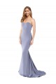 Affordable Long Strapless Sweetheart Sweep Train Crepe Prom Dress with Low Back Canada