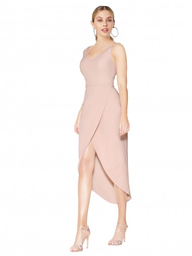 Affordable Short Knee Length Crepe Cocktail Dress / Prom Dress Canada