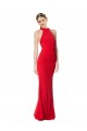 Affordable Halter Neck Keyhole Back Sleeveless Crepe Maxi Prom Dress Canada