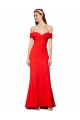 Affordable Cross Front and Back Bardot Sleeveless Crepe Maxi Prom Dress Canada