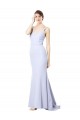 Affordable Sweetheart High Neck Sleeveless Crepe Prom Dress Canada