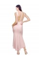 Affordable High Neck Low V-Back Midi Length Crepe Cocktail Dress / Prom Dress Canada