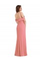 Affordable One Shoulder Draped Cuff Maxi Prom Dress with Front Slit Canada