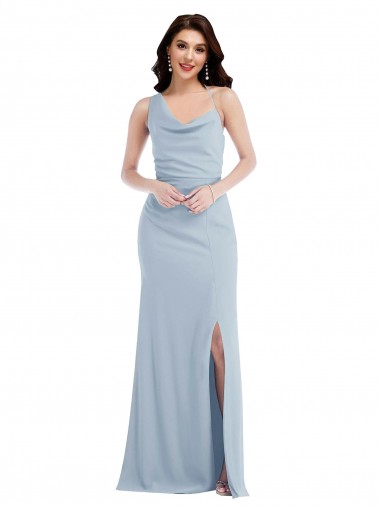 Affordable One Shoulder Draped Cowl Neck Maxi Prom Dress Canada