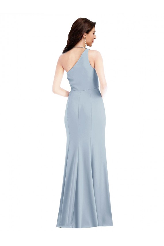 Affordable One Shoulder Draped Cowl Neck Maxi Prom Dress Canada