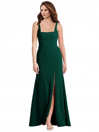 Affordable Square Neck Trumpet Maxi Prom Dress with Front Slit Canada