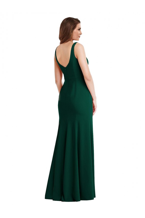 Affordable Square Neck Trumpet Maxi Prom Dress with Front Slit Canada