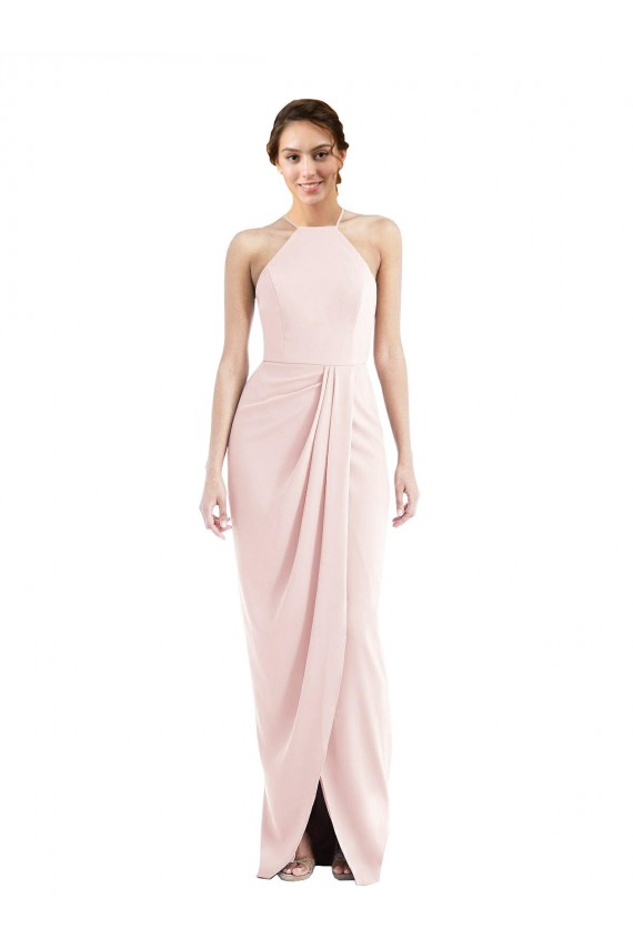 Affordable Halter Draped Tulip Skirt Maxi Prom Dress Canada