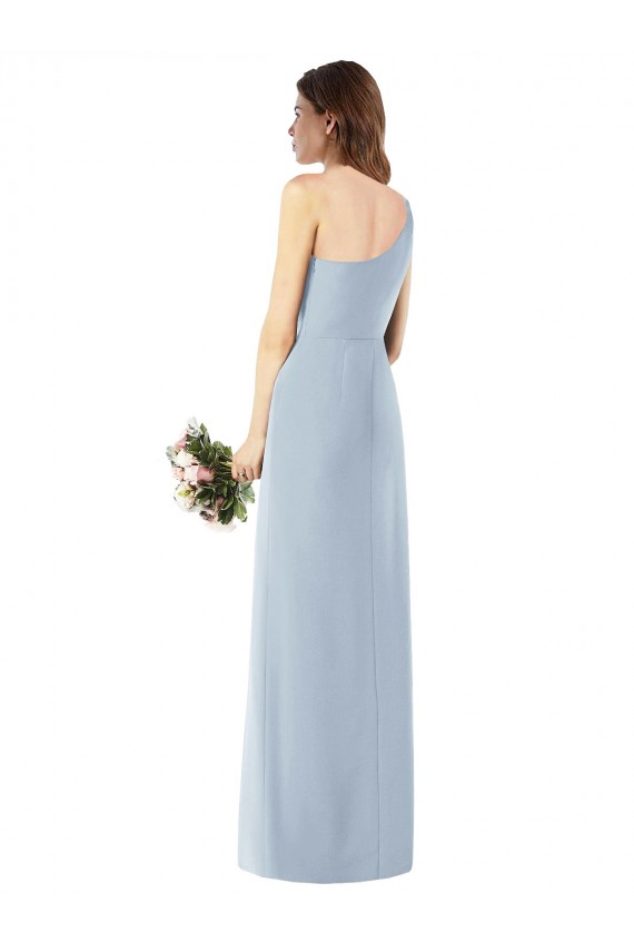 Affordable One Shoulder Crepe Trumpet Prom Dress with Front Slit Canada