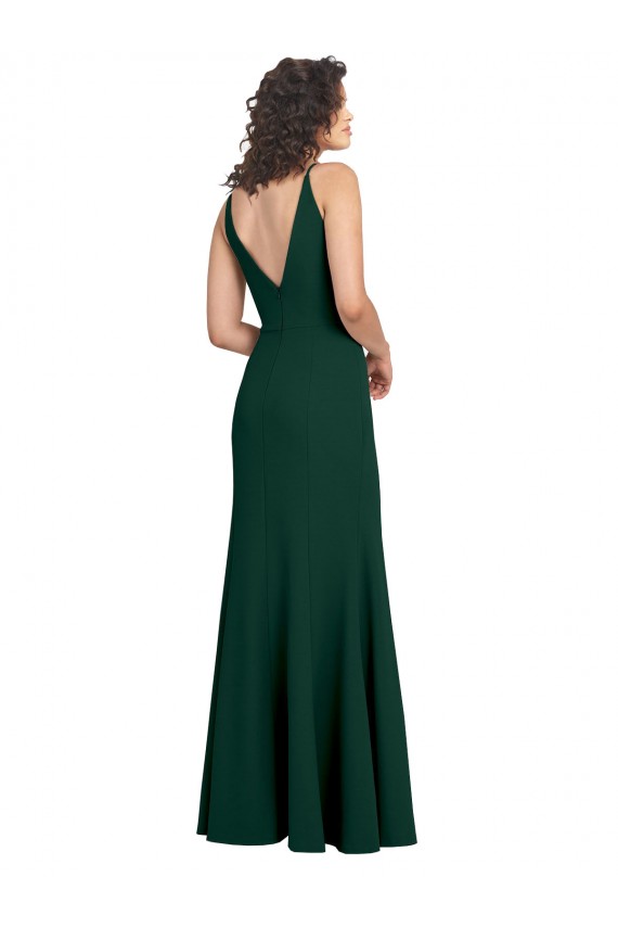 Affordable Form Fitting Stretch Crepe A-Line Prom Dress Canada