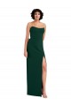 Affordable Scooped Strapless Neckline Crepe Prom Dress with Side Slit Canada