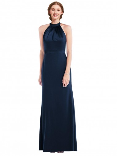 Affordable High Neck Open Back Long Maxi Prom Dress Canada